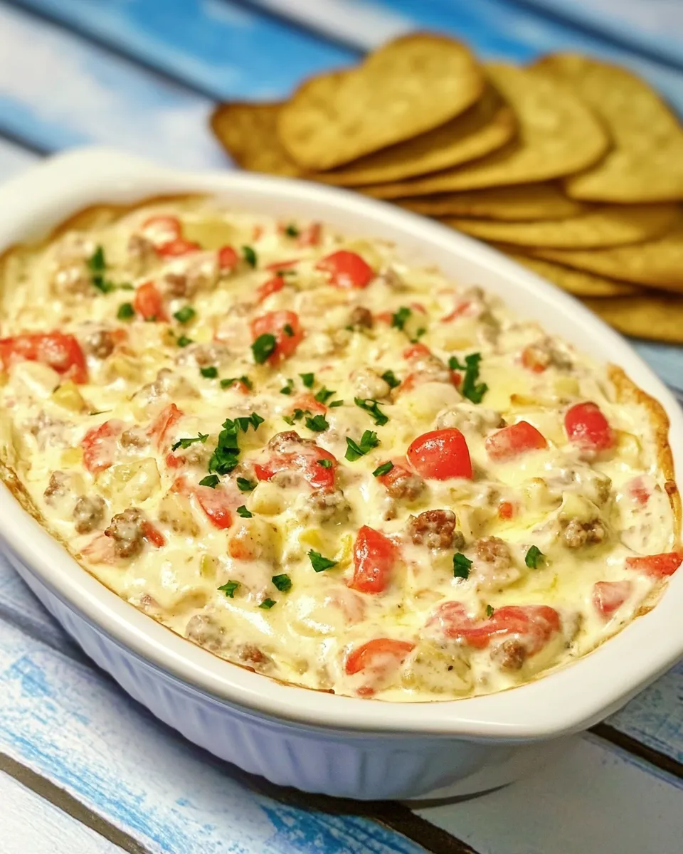 Savory Best Ever Rotel Sausage Cream Cheese Dip recipe photo