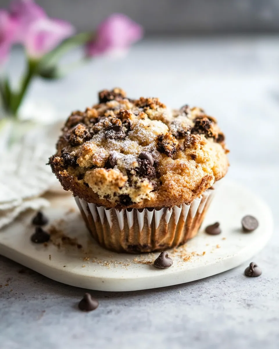Homemade Better Than the Bakery Chocolate Chip Coffee Cake Muffins. photo