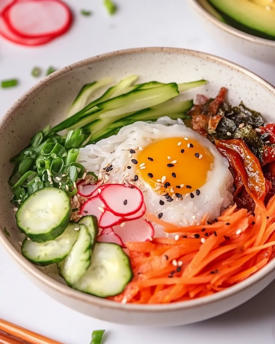 Delicious Bibimbap Recipe food shot