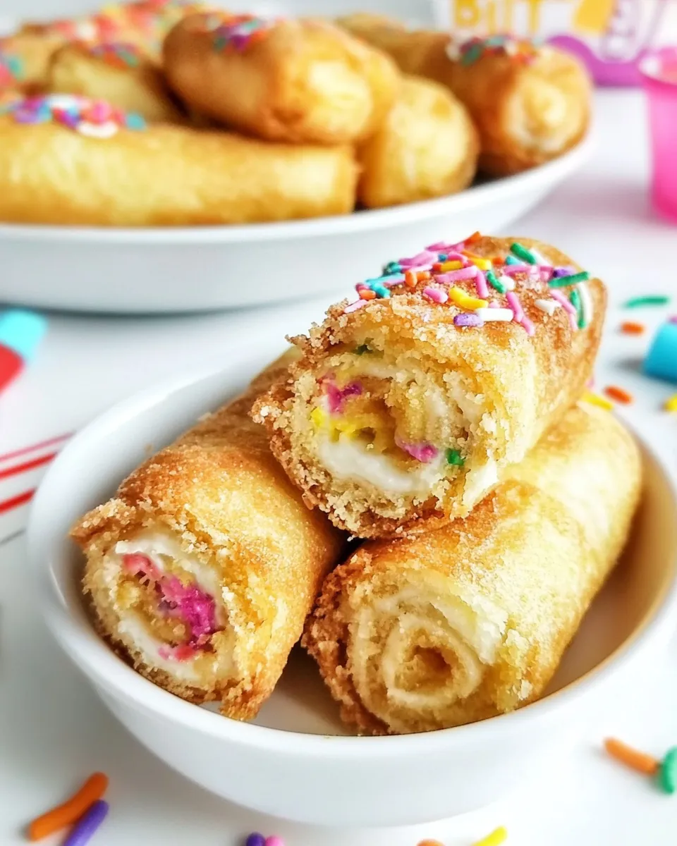 Classic Birthday Cake Egg Rolls image