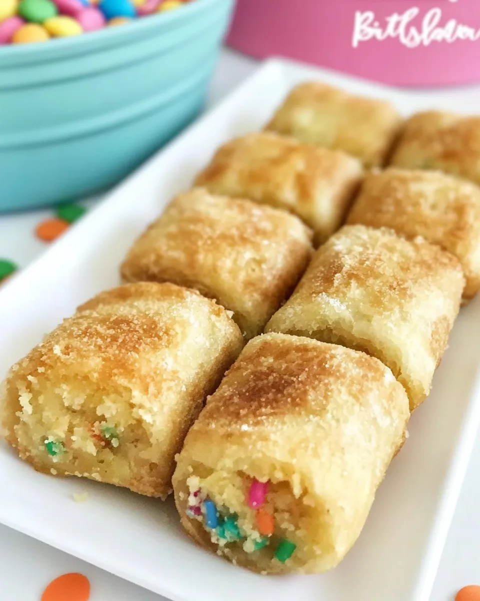 Easy Birthday Cake Egg Rolls recipe photo