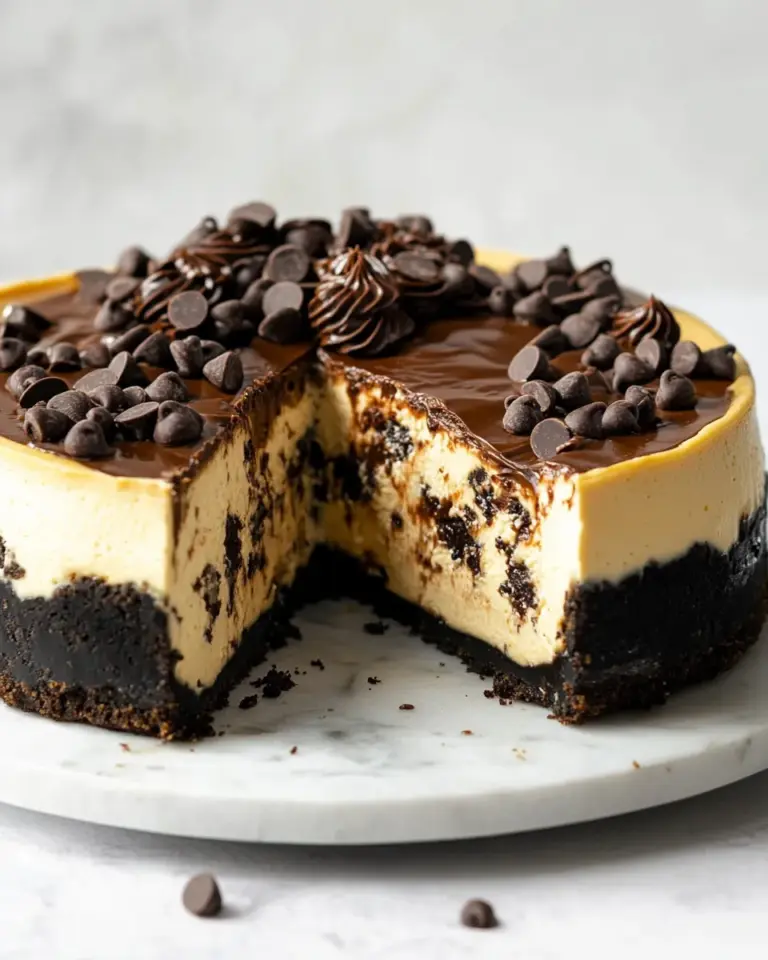 Homemade Black-Bottom Chocolate Chip Cheesecake photo