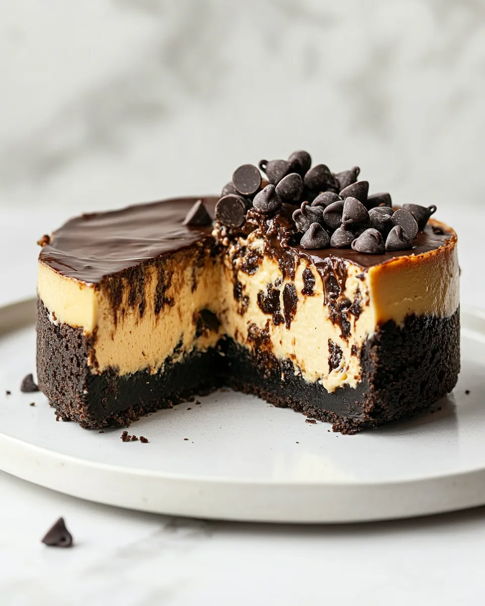 Easy Black-Bottom Chocolate Chip Cheesecake recipe photo
