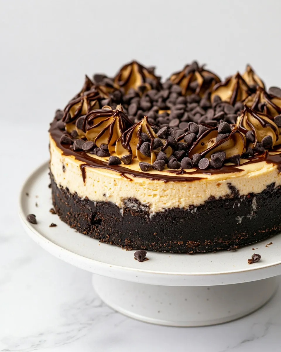 Delicious Black-Bottom Chocolate Chip Cheesecake shot