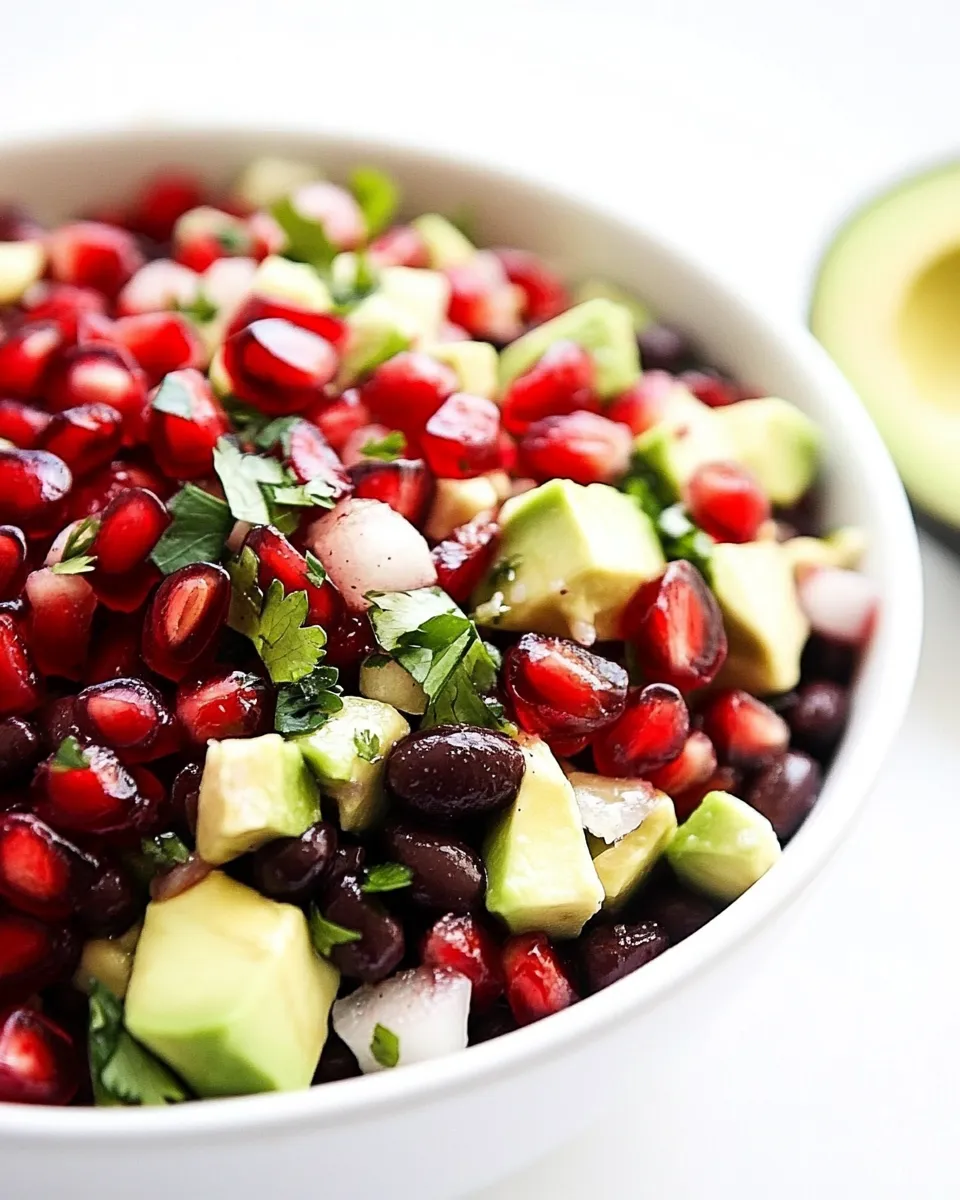 Delicious Black Bean, Pomegranate and Avocado Salsa recipe image