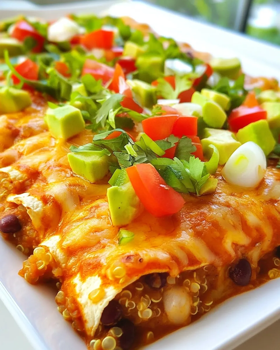 Easy Black Beans and Quinoa Enchiladas food shot