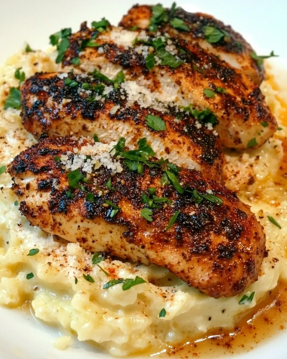 Delicious Blackened Chicken with Roasted Garlic Alfredo image