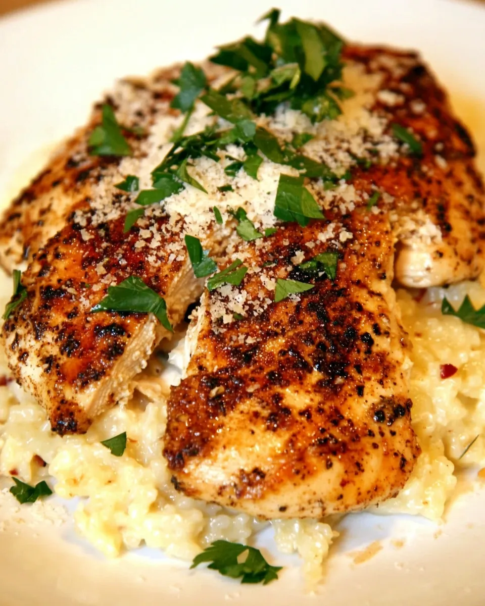 Homemade Blackened Chicken with Roasted Garlic Alfredo recipe image
