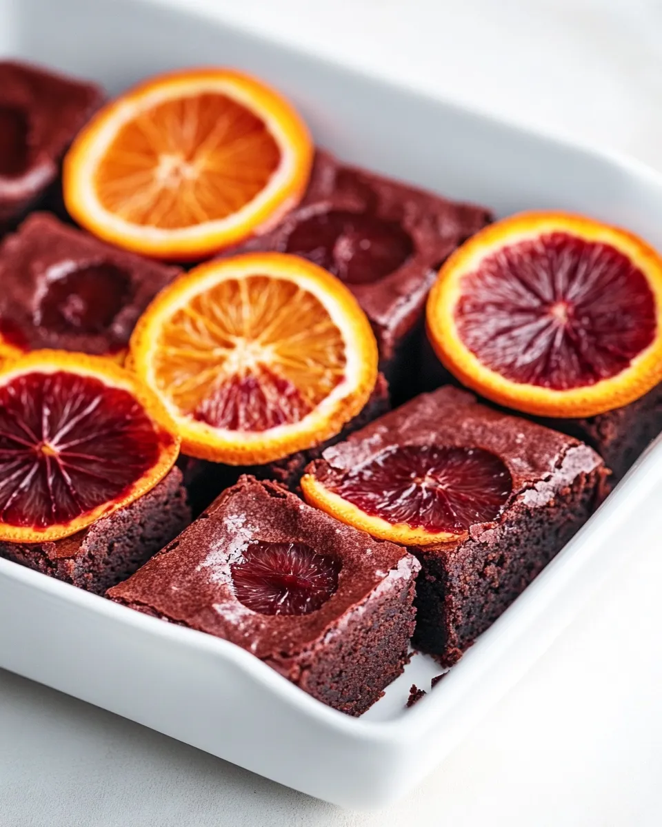 Delicious Blood Orange Curd Brownies recipe photo
