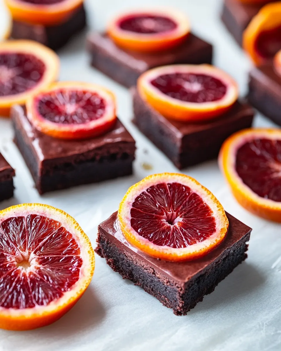Easy Blood Orange Curd Brownies food shot