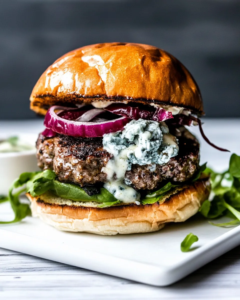 Homemade Blue Cheese Burger photo