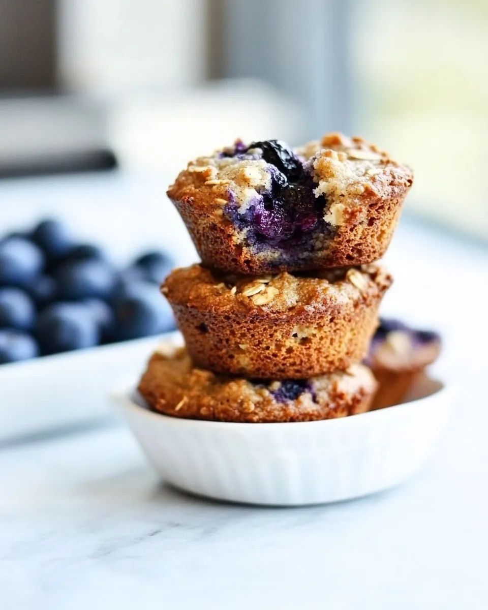 Delicious Blueberry Oatmeal Muffins shot
