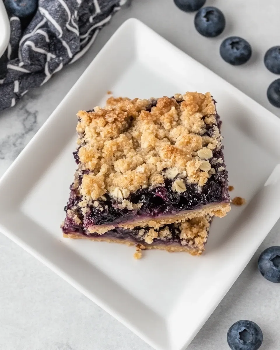 Easy Blueberry Streusel Bars food shot