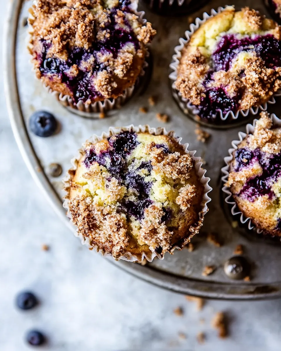 Homemade Blueberry Swirl Coffee Cake Muffins. recipe photo