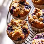 Savory Blueberry Yogurt Coffee Cake Muffins. recipe image