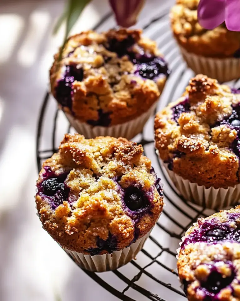 Savory Blueberry Yogurt Coffee Cake Muffins. recipe image