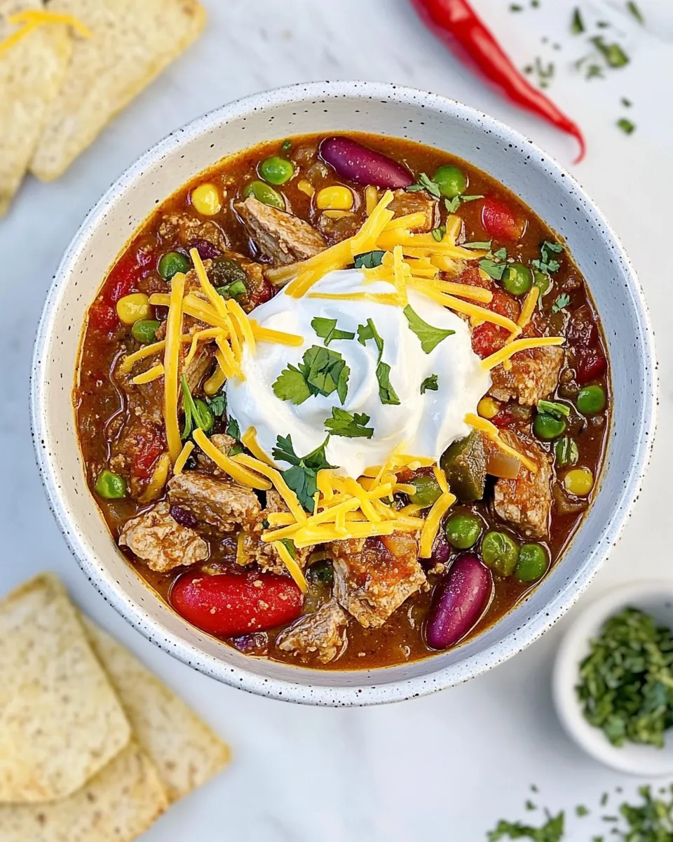 Delicious Brisket Chili plate image