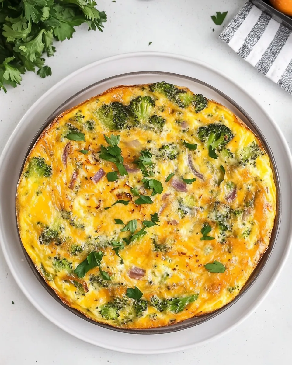 Delicious Broccoli Cheddar Frittata shot