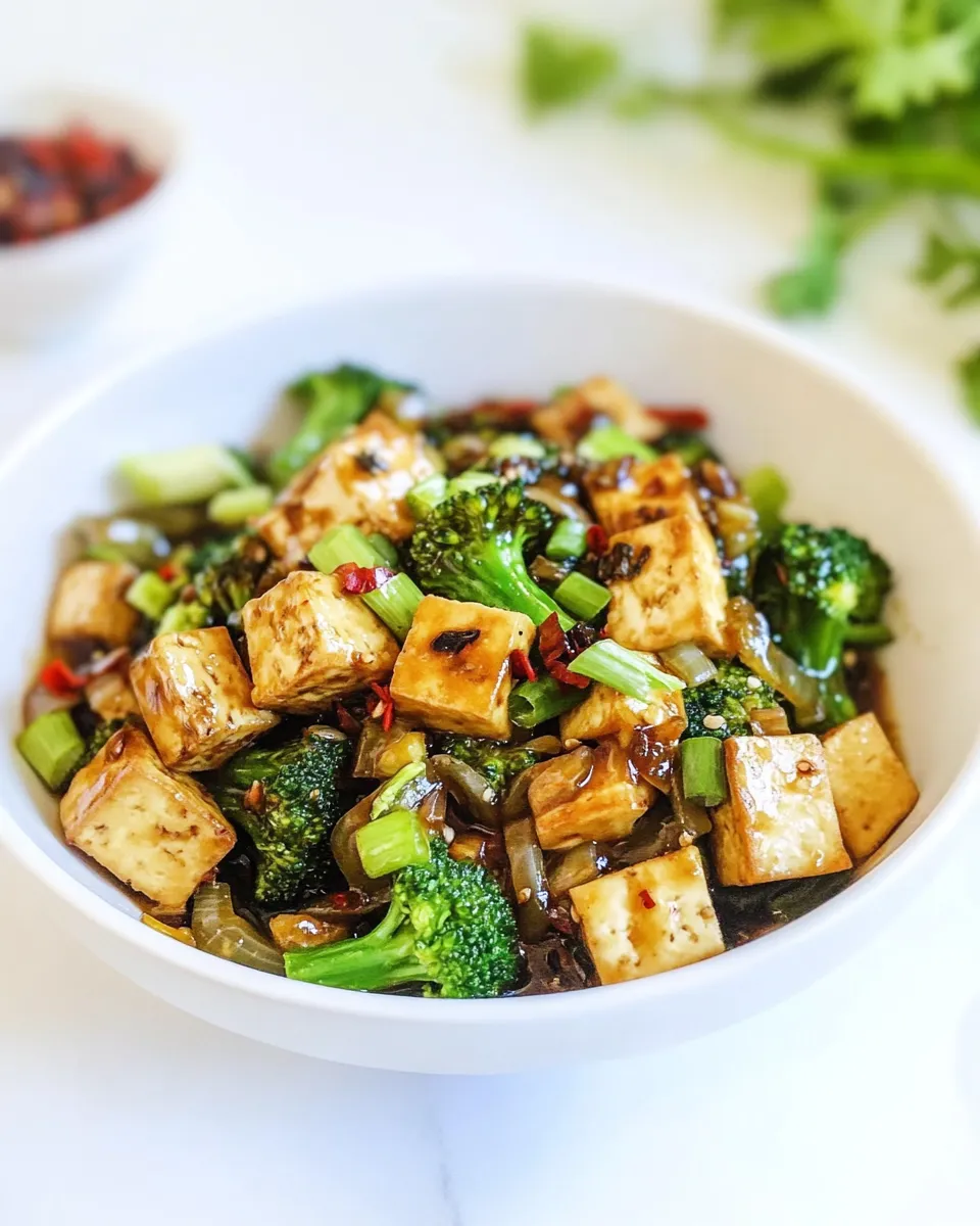 Healthy Broccoli Stir Fry with Crispy Tofu image