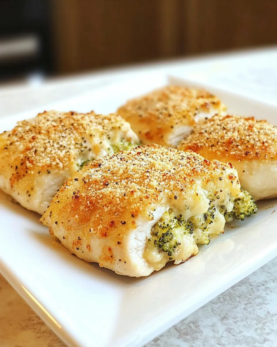 Delicious Broccoli and Cheese Stuffed Chicken shot