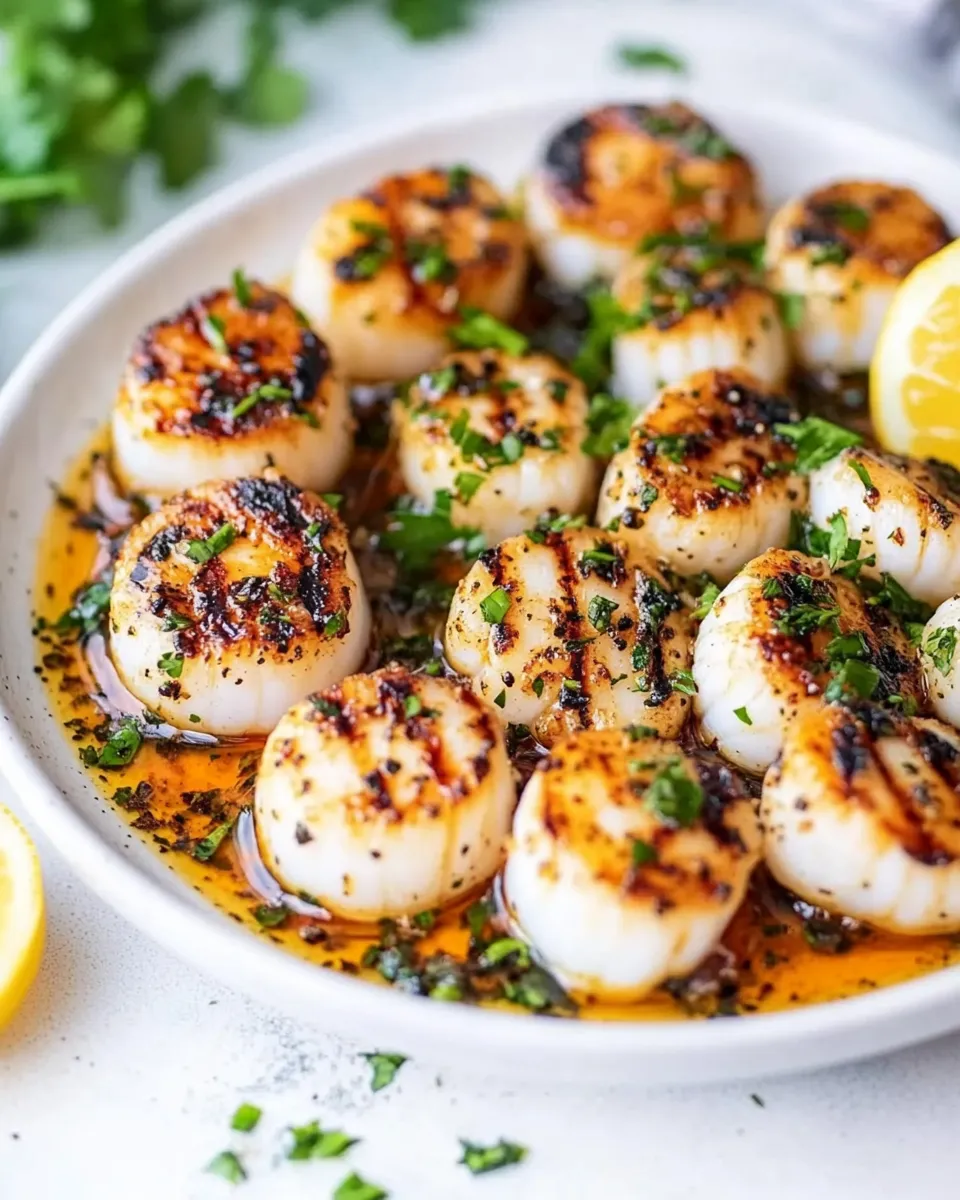 Savory Broiled Scallops shot