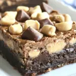 Homemade Brownie Peanut Butter Magic Bars photo
