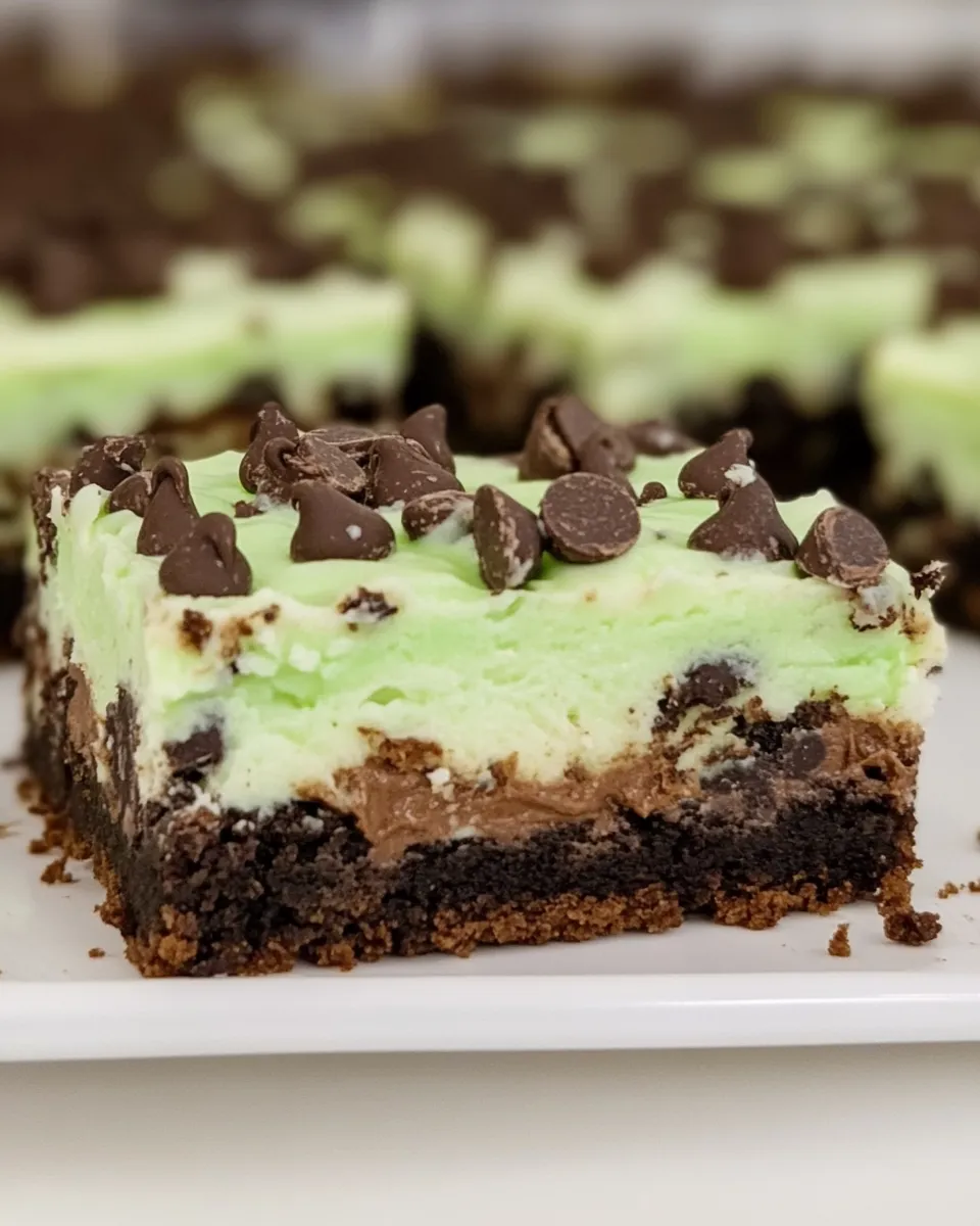 Delicious Brownies with Creme de Menthe-Chocolate Chip Frosting picture