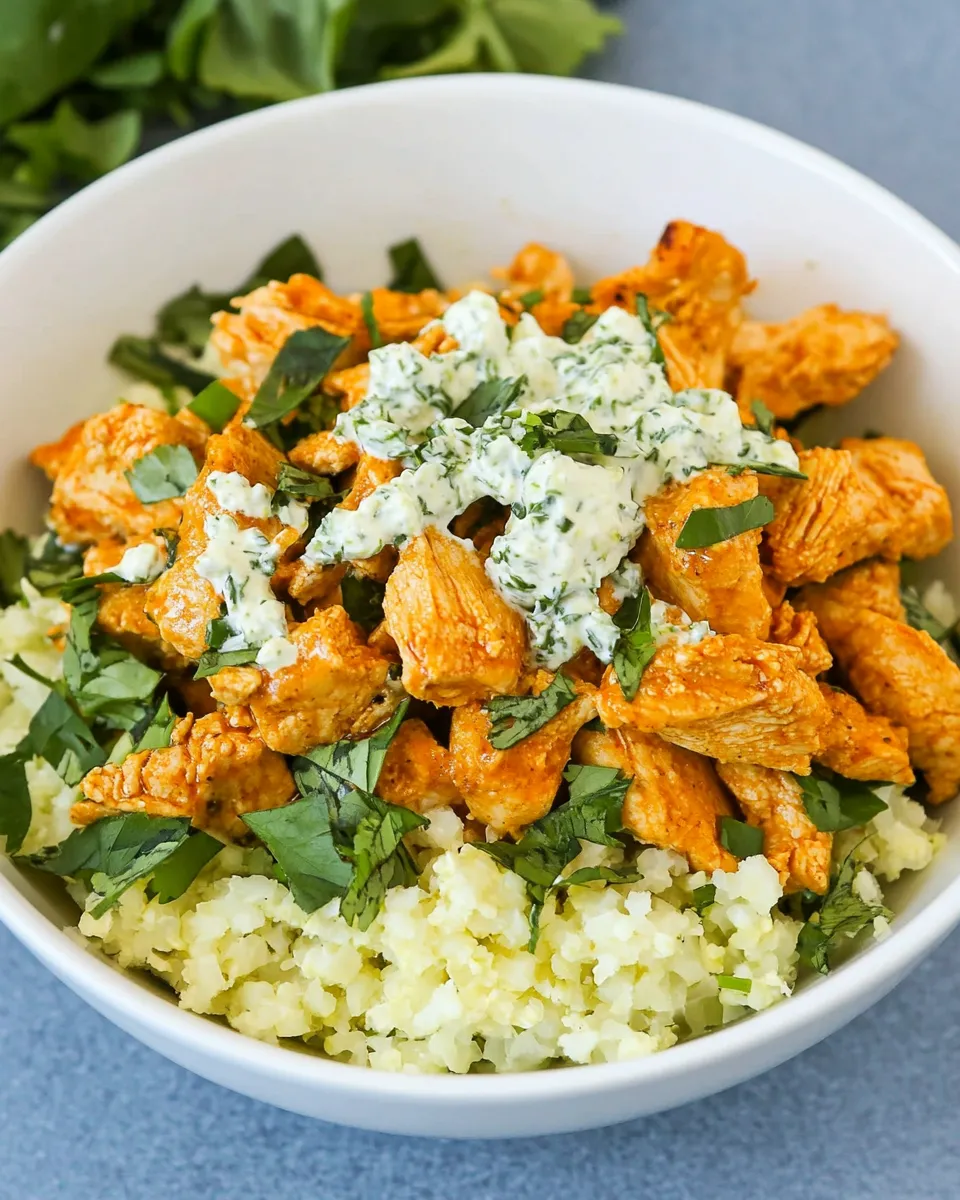 Delicious Buffalo Chicken Cauliflower Rice Bowl image