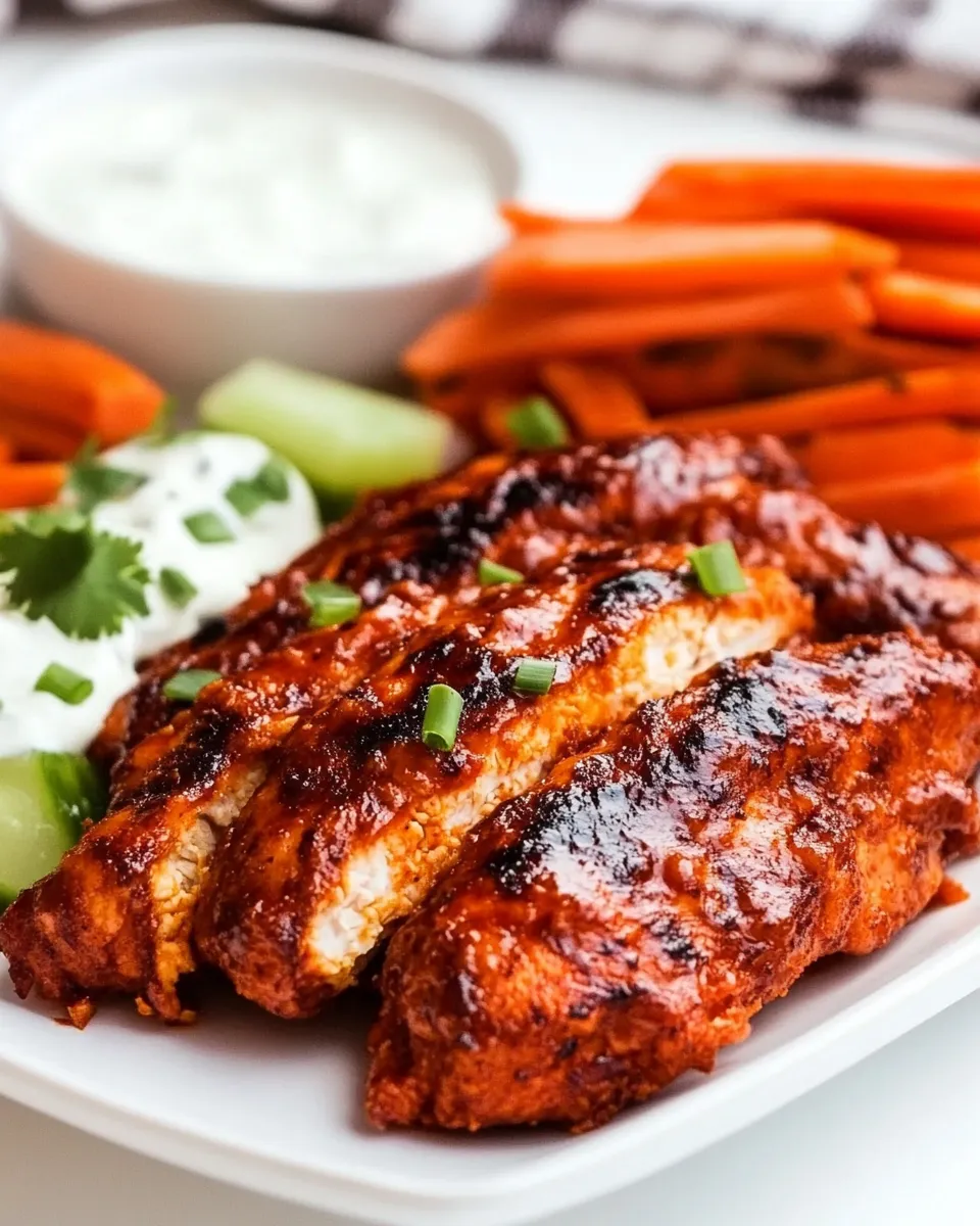 Delicious Buffalo Chicken Tenders shot