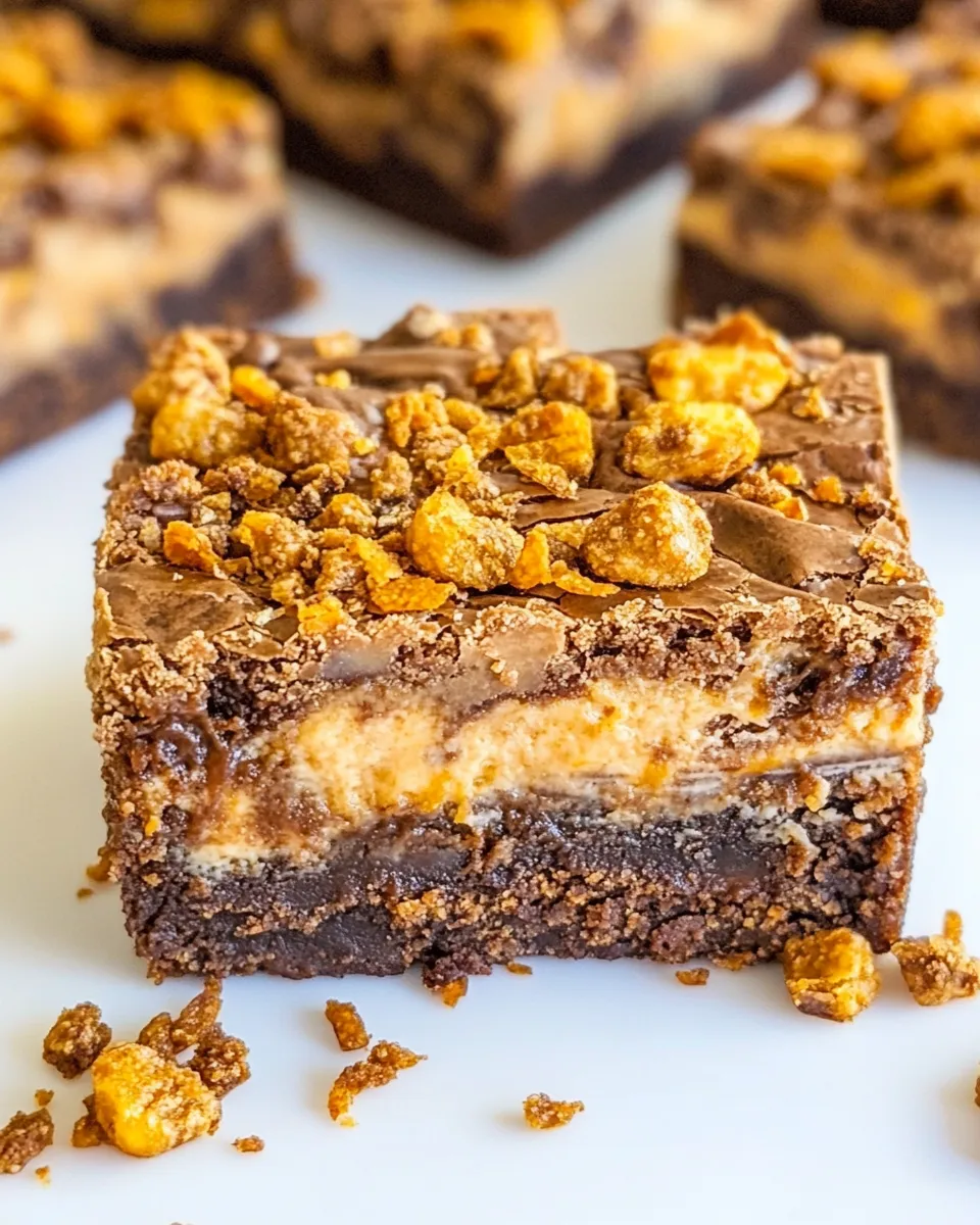 Delicious Butterfinger Cheesecake Brownies shot