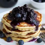 Homemade Buttermilk Pancakes with Blueberry Compote photo
