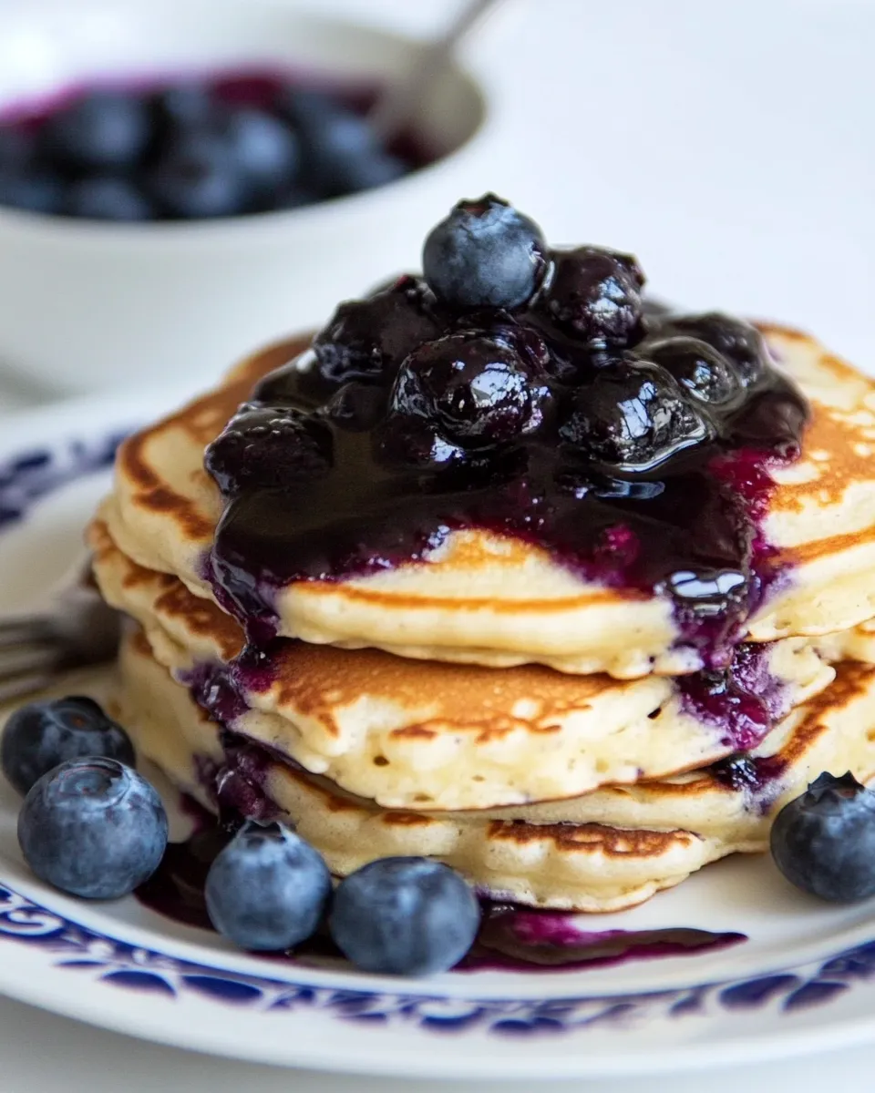 Easy Buttermilk Pancakes with Blueberry Compote recipe photo