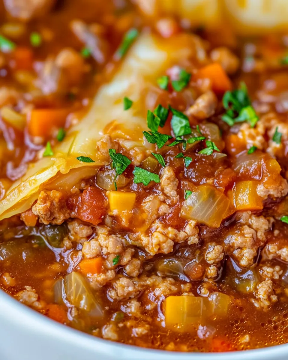 Delicious Cabbage Roll Soup Recipe shot