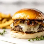 Homemade Caramelized Onion Swiss Burgers photo