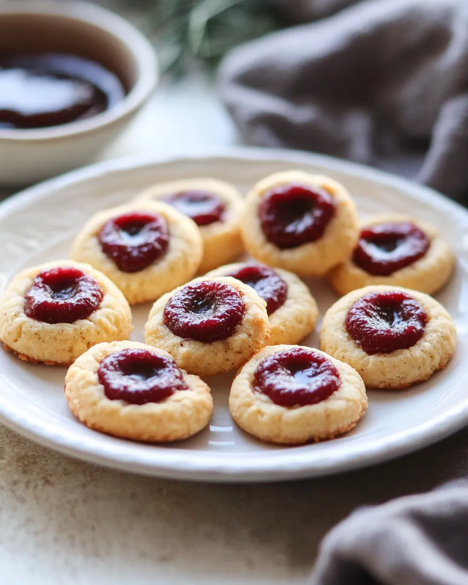 Homemade Cardamom Almond Flour Paleo Thumbprint Cookies photo