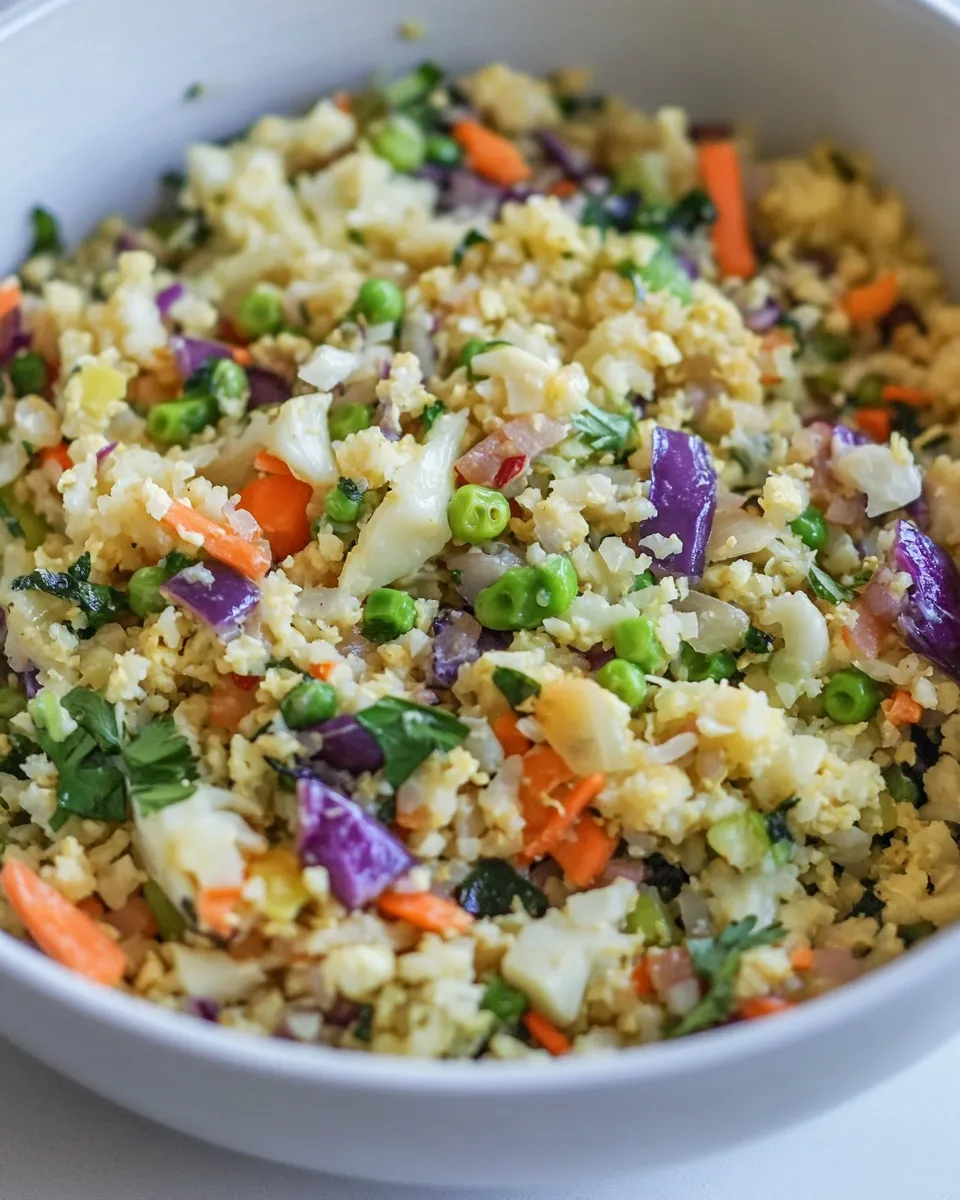 Savory Cauliflower Fried Rice (Keto, Paleo) dish photo