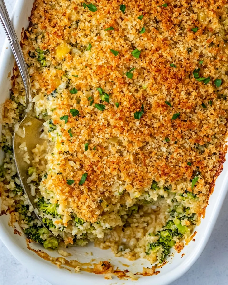Classic Cheesy Broccoli Rice Casserole dish photo