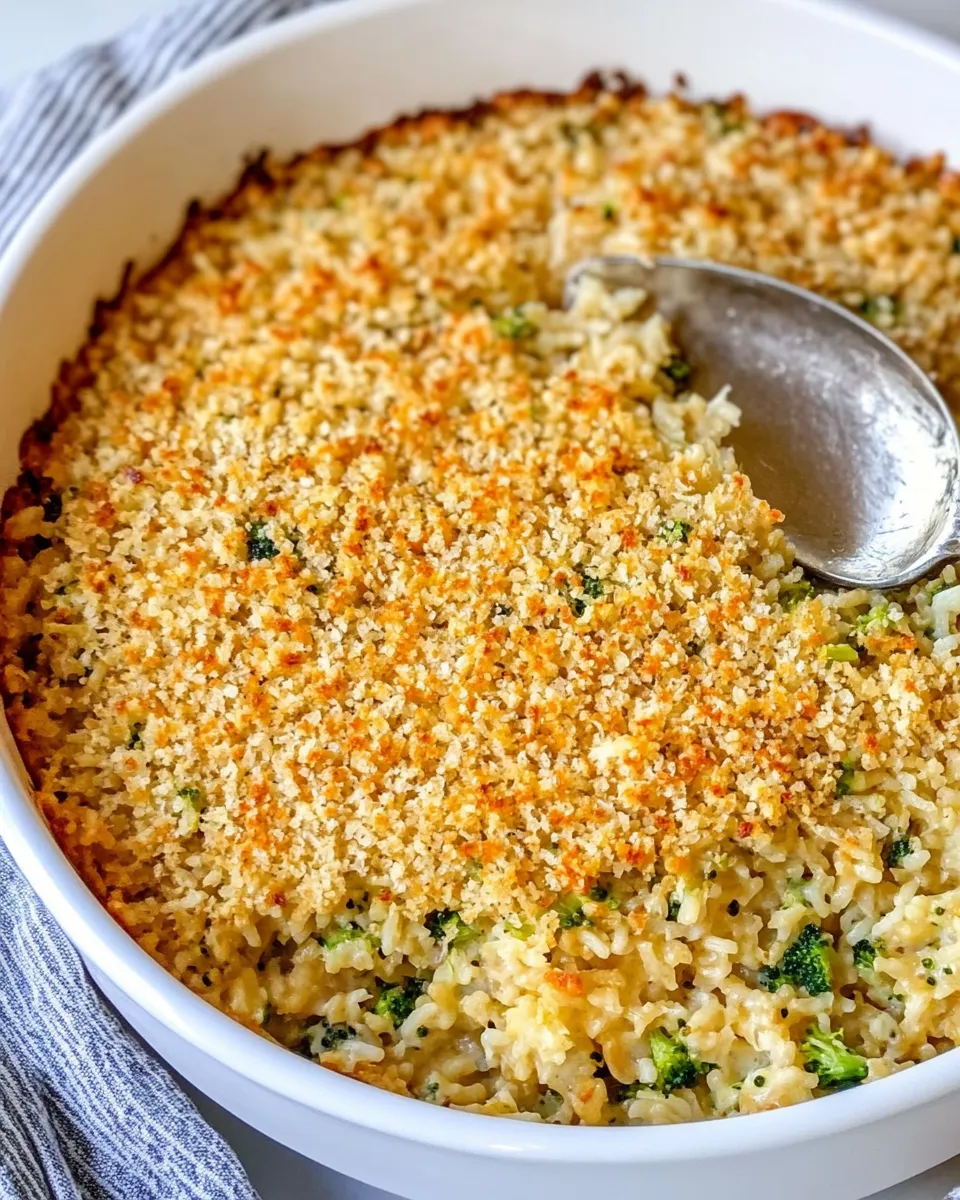 Delicious Cheesy Broccoli Rice Casserole food shot