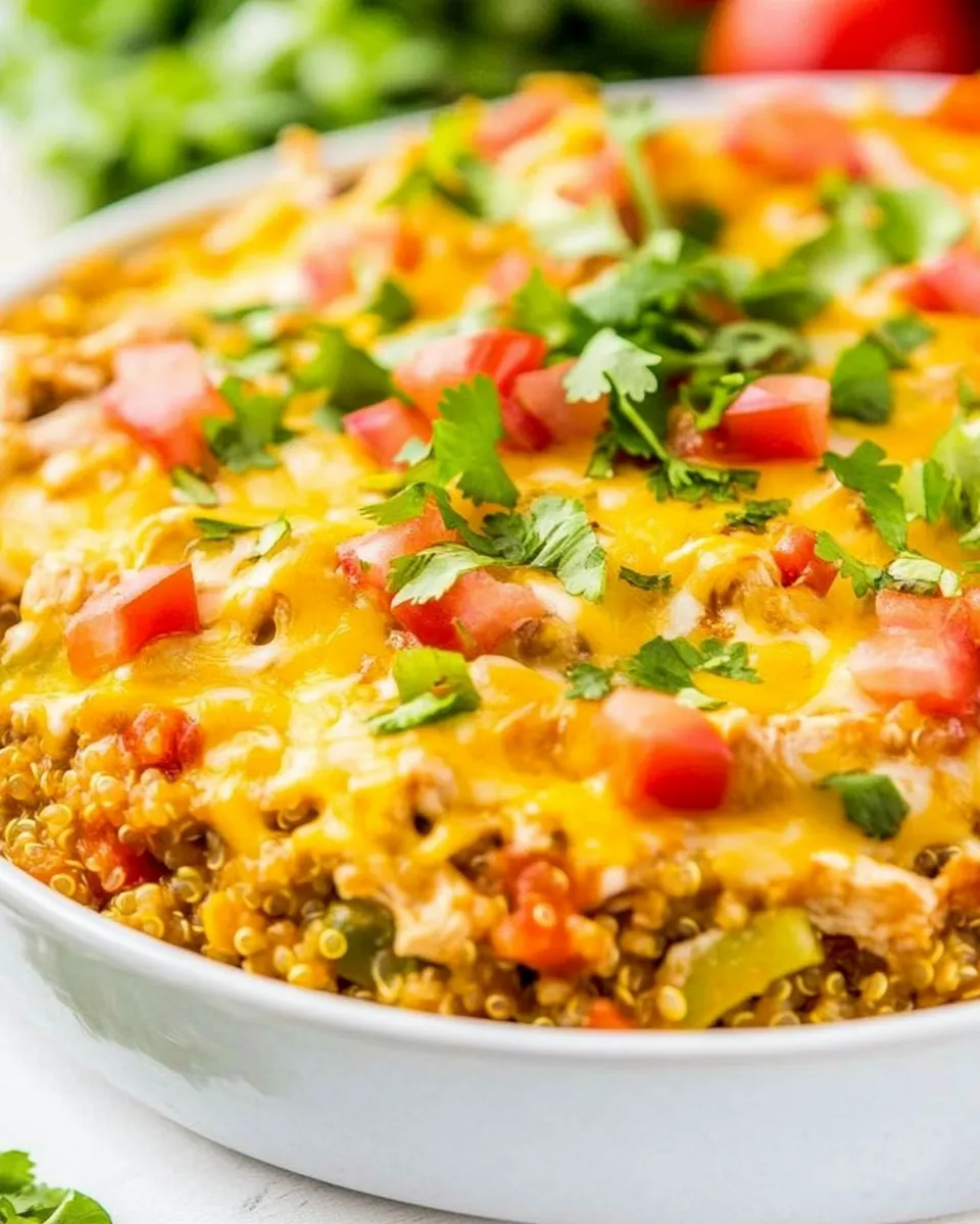 Homemade Cheesy Chicken Enchilada Quinoa recipe image