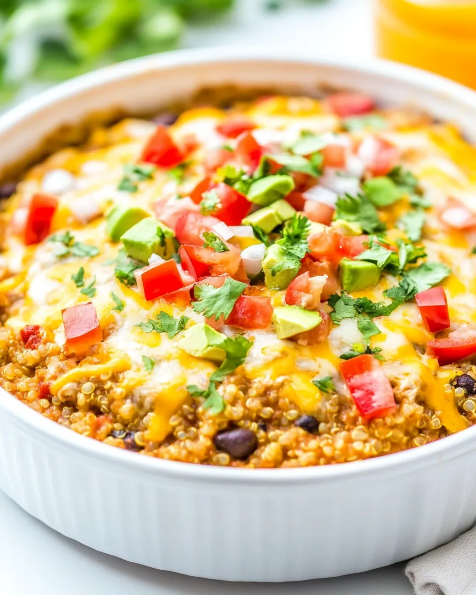 Easy Cheesy Chicken Enchilada Quinoa food shot