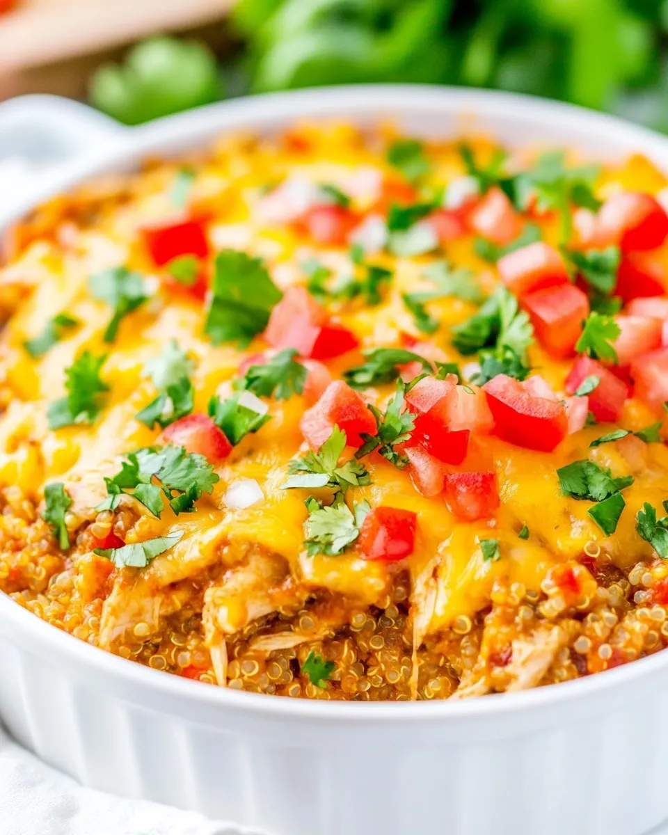 Best Cheesy Chicken Enchilada Quinoa plate image
