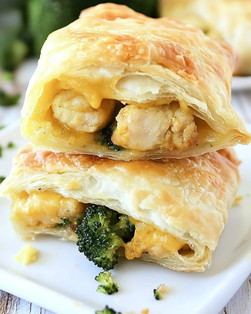 Easy Cheesy Chicken and Broccoli Puffs food shot
