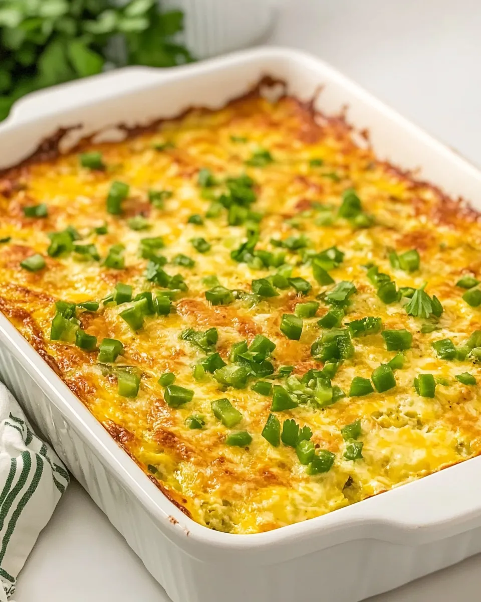 Homemade Cheesy Green Chile Breakfast Casserole recipe photo