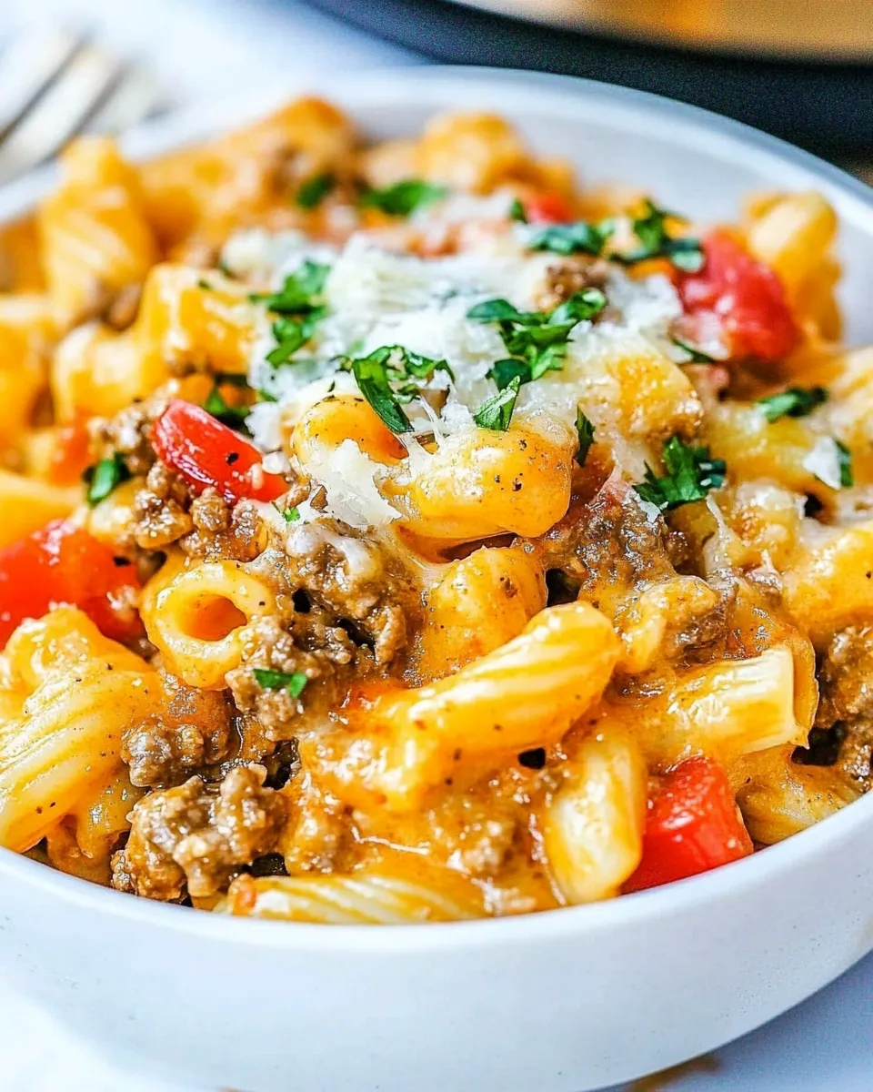 Tasty Cheesy Instant Pot Taco Pasta dish photo