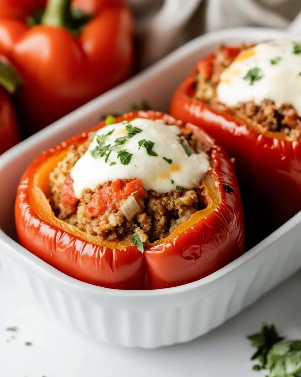 Delicious Cheesy Italian Stuffed Peppers shot