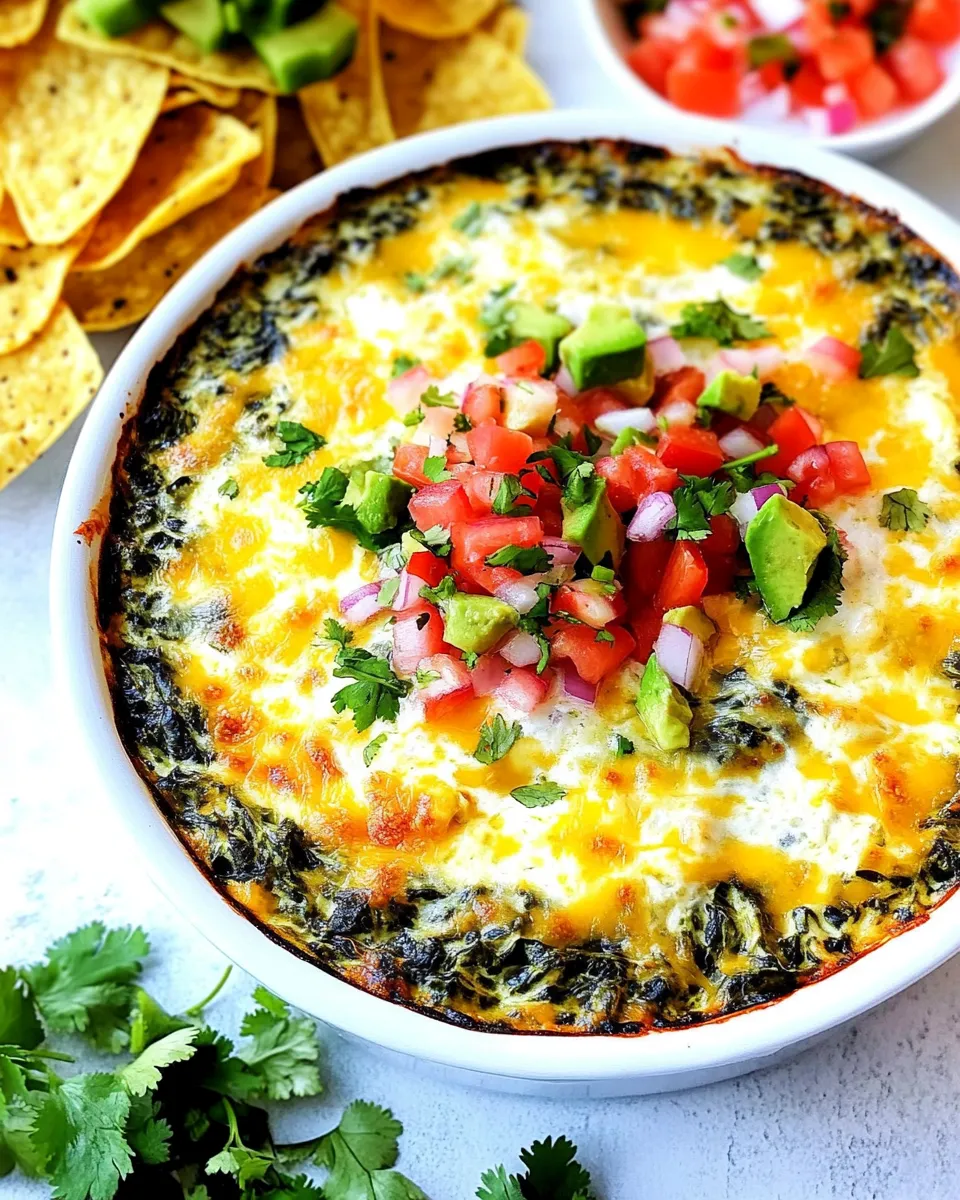 Delicious Cheesy Mexican Spinach Dip shot