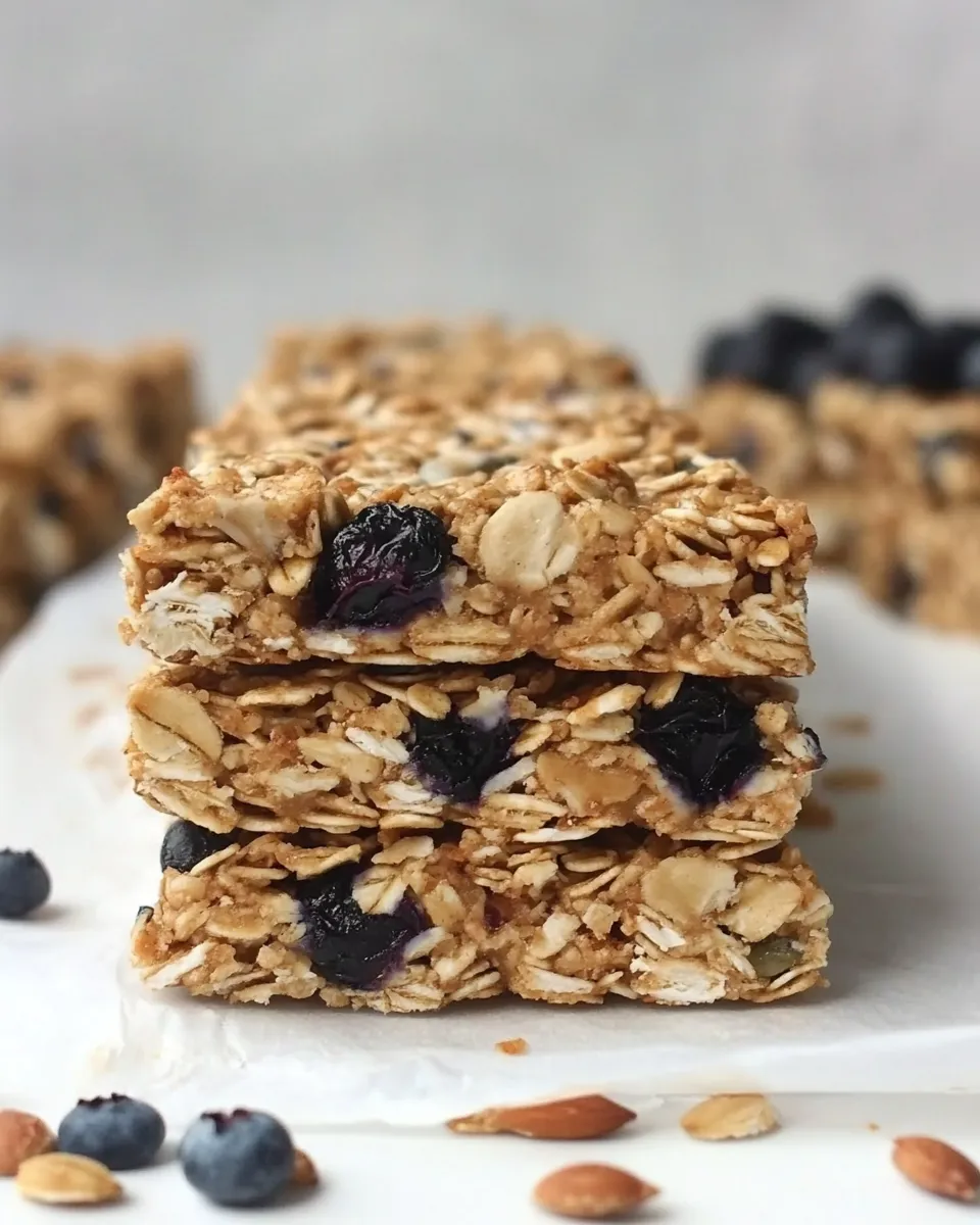 Homemade Chewy Blueberry Sunflower Seed Granola Bars photo