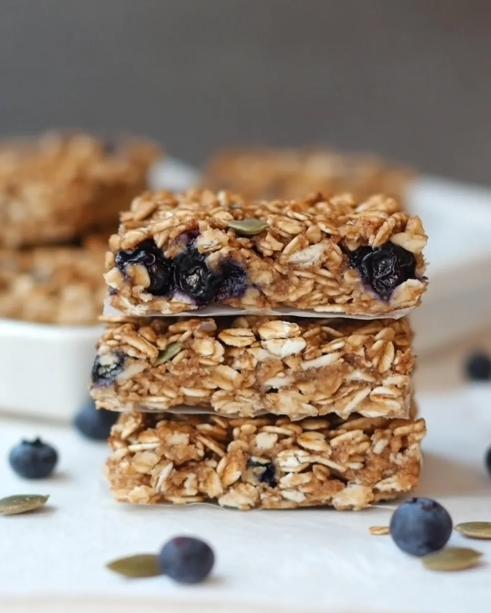 Easy Chewy Blueberry Sunflower Seed Granola Bars recipe photo
