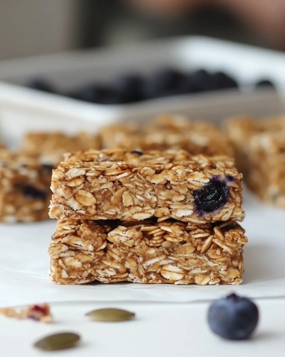 Healthy Chewy Blueberry Sunflower Seed Granola Bars shot