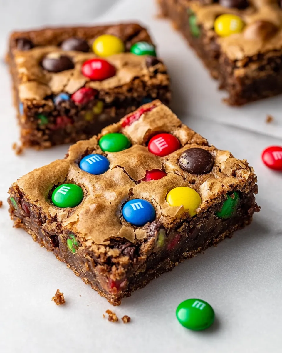 Homemade Chewy Brown Butter M&M Blondies photo